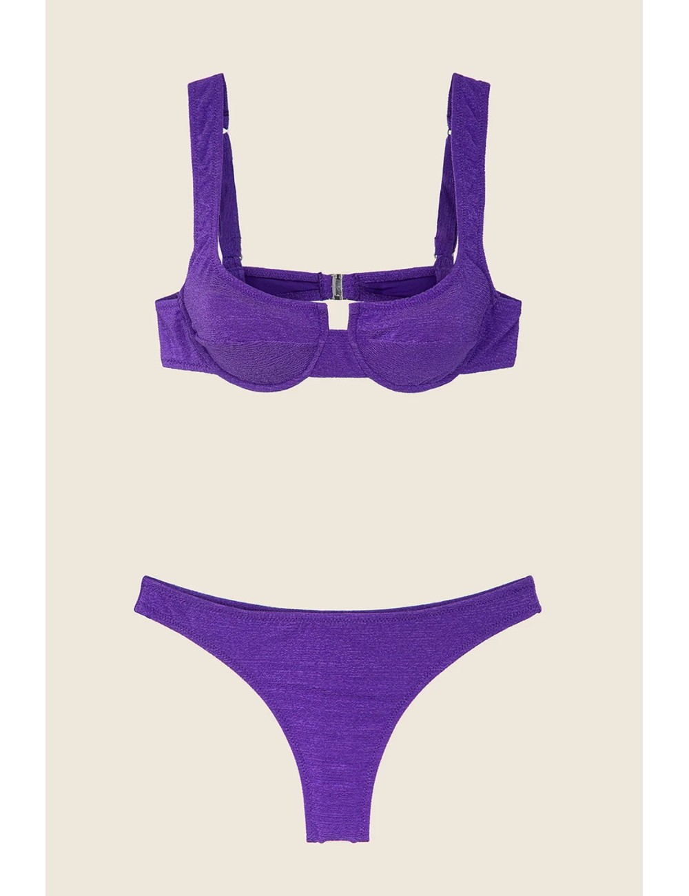 Effek - bikini reggiseno con ferretto e slip americano fisso viola fk25-1142pr