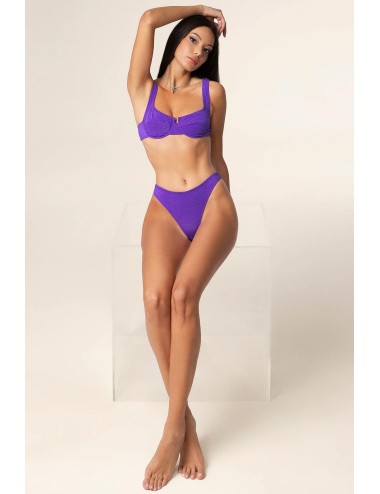 Effek - bikini reggiseno con ferretto e slip americano fisso viola fk25-1142pr