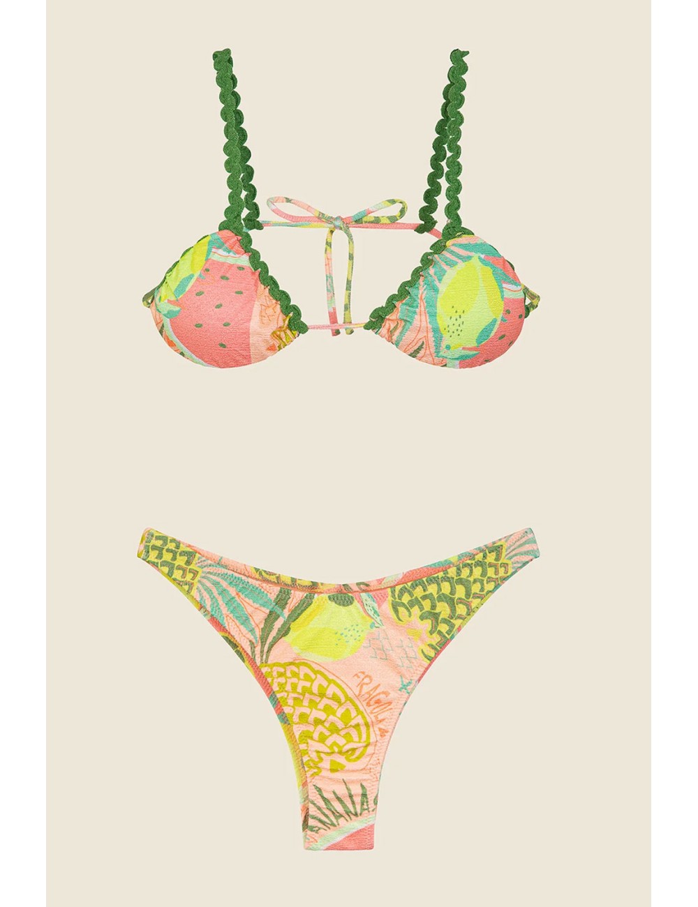 Effek - bikini triangolo con slip americano fisso fantasia fk25-0620x12