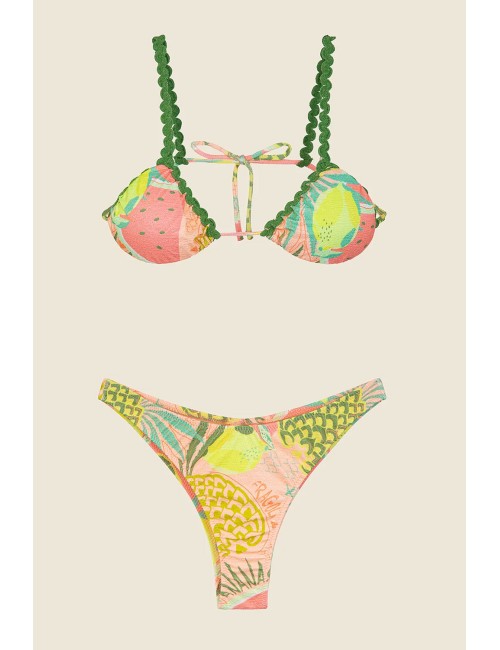 Effek - bikini triangolo con slip americano fisso fantasia fk25-0620x12