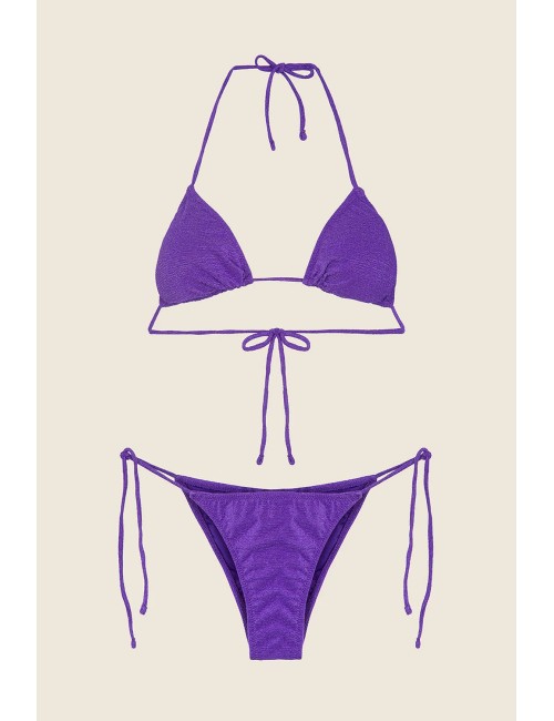 Effek - bikini triangolo con slip regolabile viola fk25-1140pr