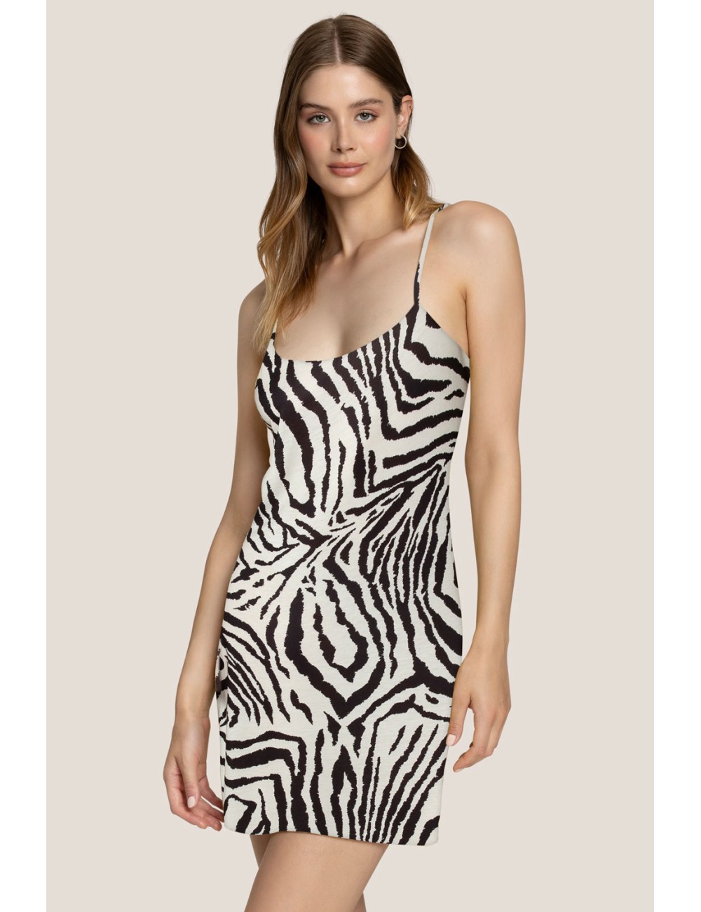 4giveness - abito corto stampa zebra  125wcuac5414 200