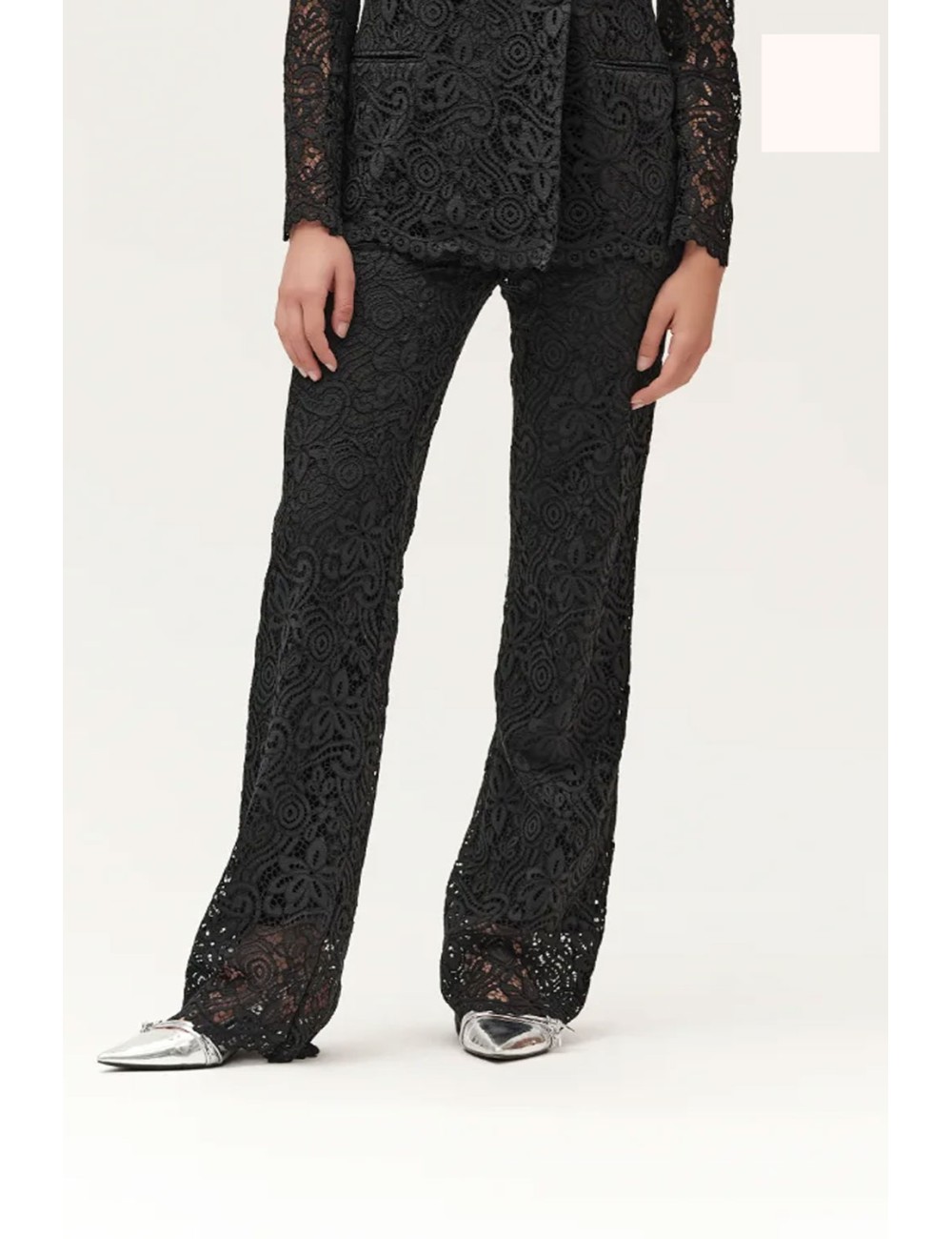 Pantaloni in pizzo  ww30546 sabbia