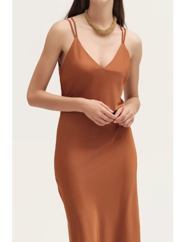 Abito in raso con bretelline ww30756 bruciato +++