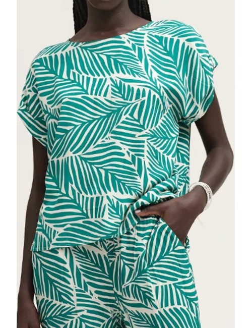 Casacca fantasia  con risvolto ww30416 verde