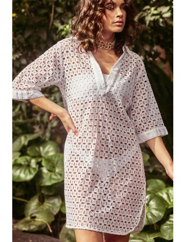 Abito corto vicky in cotone ic25-001 bianco
