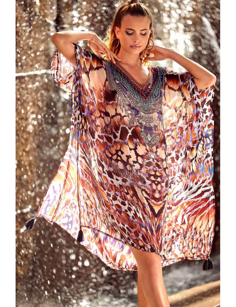 Iconique - poncho fuego ic25-141 multicolor