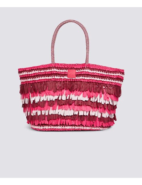 Maxi borsa terra in paglia intrecciata con ricamo aw744abpa100 86702