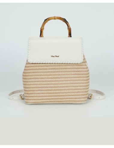 Zaino in paglia m8-j201122 bianco