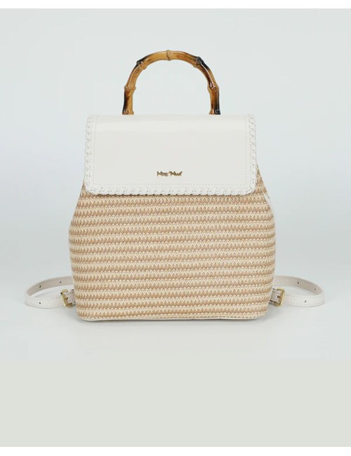 Zaino in paglia m8-j201122 bianco
