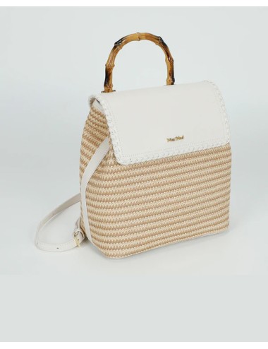 Zaino in paglia m8-j201122 bianco