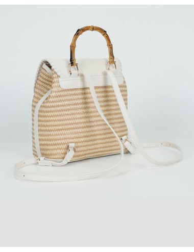 Zaino in paglia m8-j201122 bianco