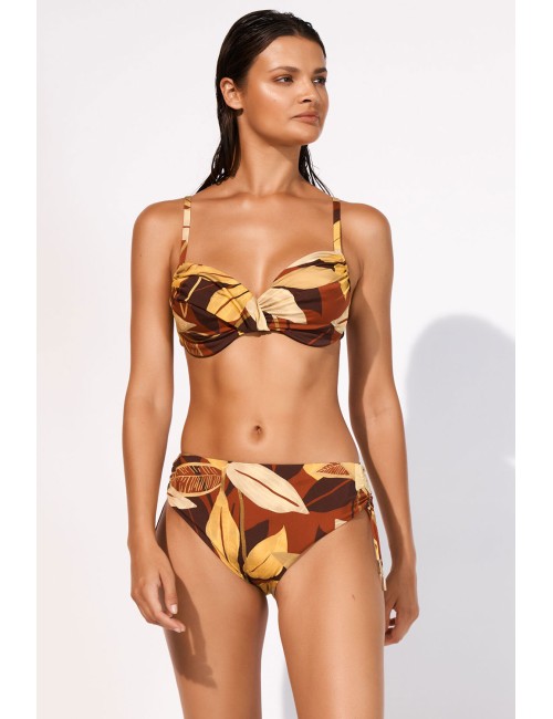 Maryan mehlhorn - bikini con top deep botanic copper e slip alto regolabile 5520+800 611 343