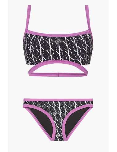 Ck - bikini top e slip ck one kw0kw01746-1703-0gj nero