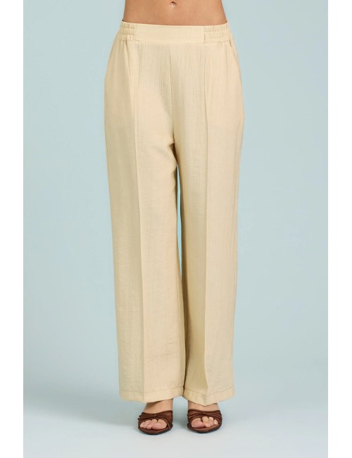 Take two - pantapalazzo in plisse dk03012 beige