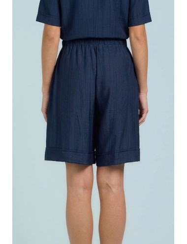 Take two - bermuda doppi bottoni in plisse dk03016 blu
