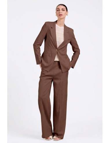 Take two - giacca sartoriale in lino dk03019 mocha