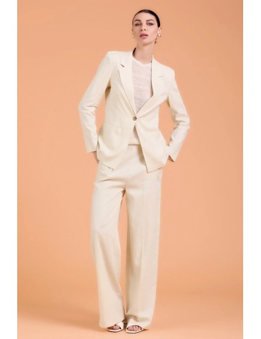 Take two - giacca sartoriale in lino dk03019 beige