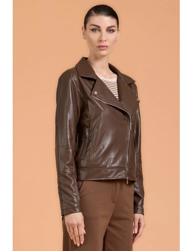 Take two - giacca in pelle dk03401 moro