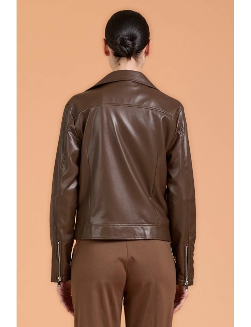 Take two - giacca in pelle dk03401 moro