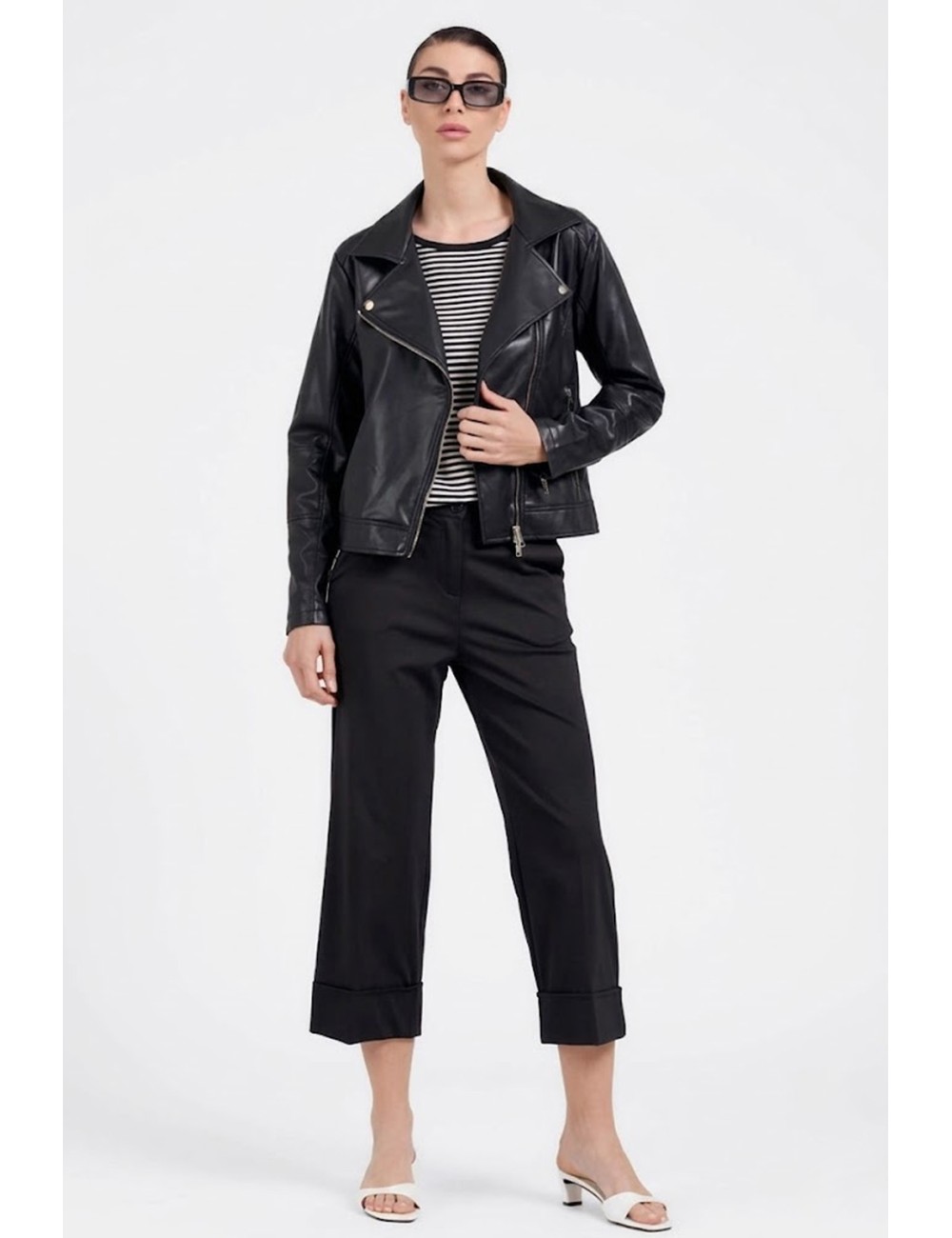 Take two - giacca in pelle dk03401 nero