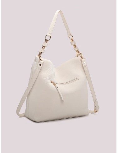 Mimi muà - borsa a spalla con catena sul manico m8-h201409 panna