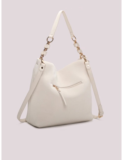 Mimi muà - borsa a spalla con catena sul manico m8-h201409 panna