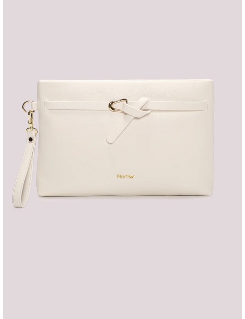 Mimi muà - borsa a busta con cinturino orizzontale m8-j201453 bianco