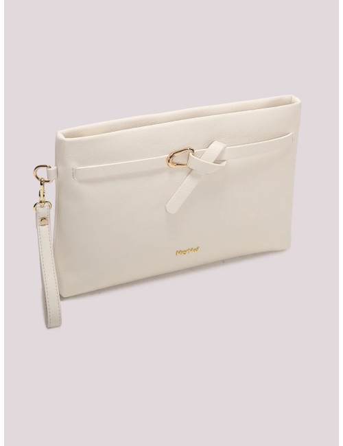 Mimi muà - borsa a busta con cinturino orizzontale m8-j201453 bianco