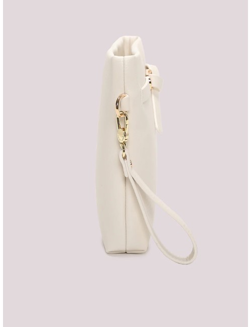 Mimi muà - borsa a busta con cinturino orizzontale m8-j201453 bianco