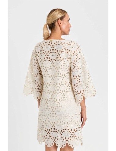 Twinset - abito off-white in pizzo 261lm2cee 00526