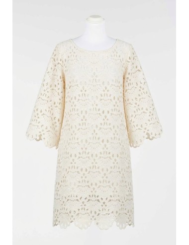 Twinset - abito off-white in pizzo 261lm2cee 00526