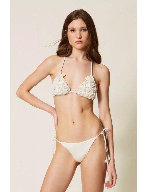 Twinset - bikini triangolo crochet e tanga 261lmme23 00145