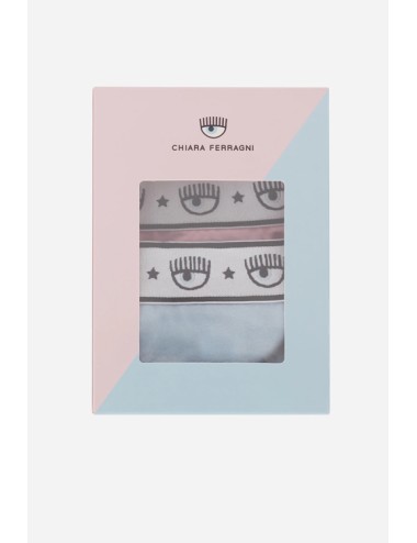 Chiaraferragni - slip bipack logomania 4702 3224 3242 azz/rosa