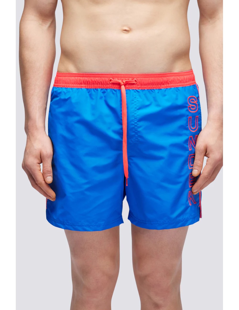 Costume corto vita elastica con logo a contrasto m732bdta100 a2201 over sky