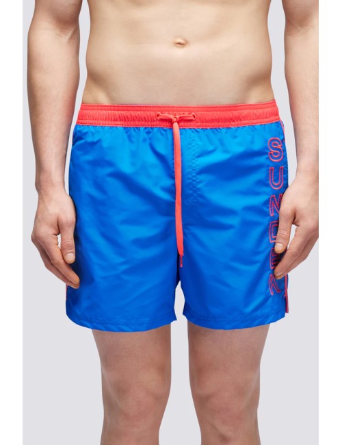 Costume corto vita elastica con logo a contrasto m732bdta100 a2201 over sky