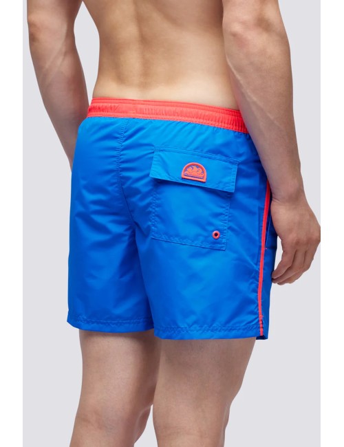 Costume corto vita elastica con logo a contrasto m732bdta100 a2201 over sky