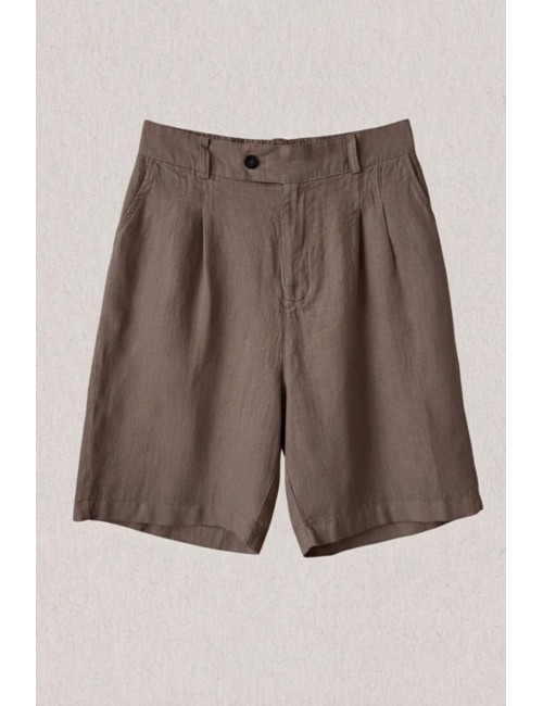 Athoa - bermuda con plisse ath.ss6.bs511 fango