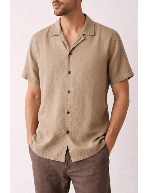 Athoa - camicia m/m in lino ath.ss5.sh417emp-beige