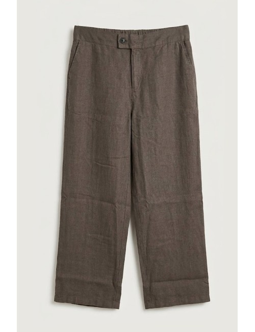 Athoa - pantaloni in lino ath.ss6.p537 fango
