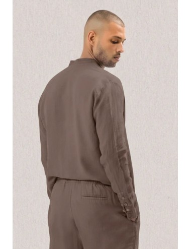 Athoa - camicia coreana ath.ss2.sh105 fango