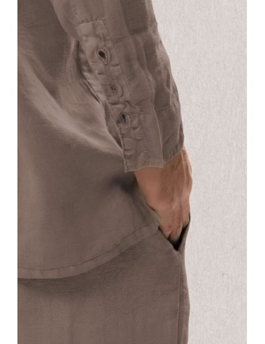 Athoa - camicia coreana ath.ss2.sh105 fango