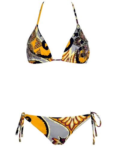 Miss bikini - bikini triangolo damascato con cristalli  v6031s w0636 dagr