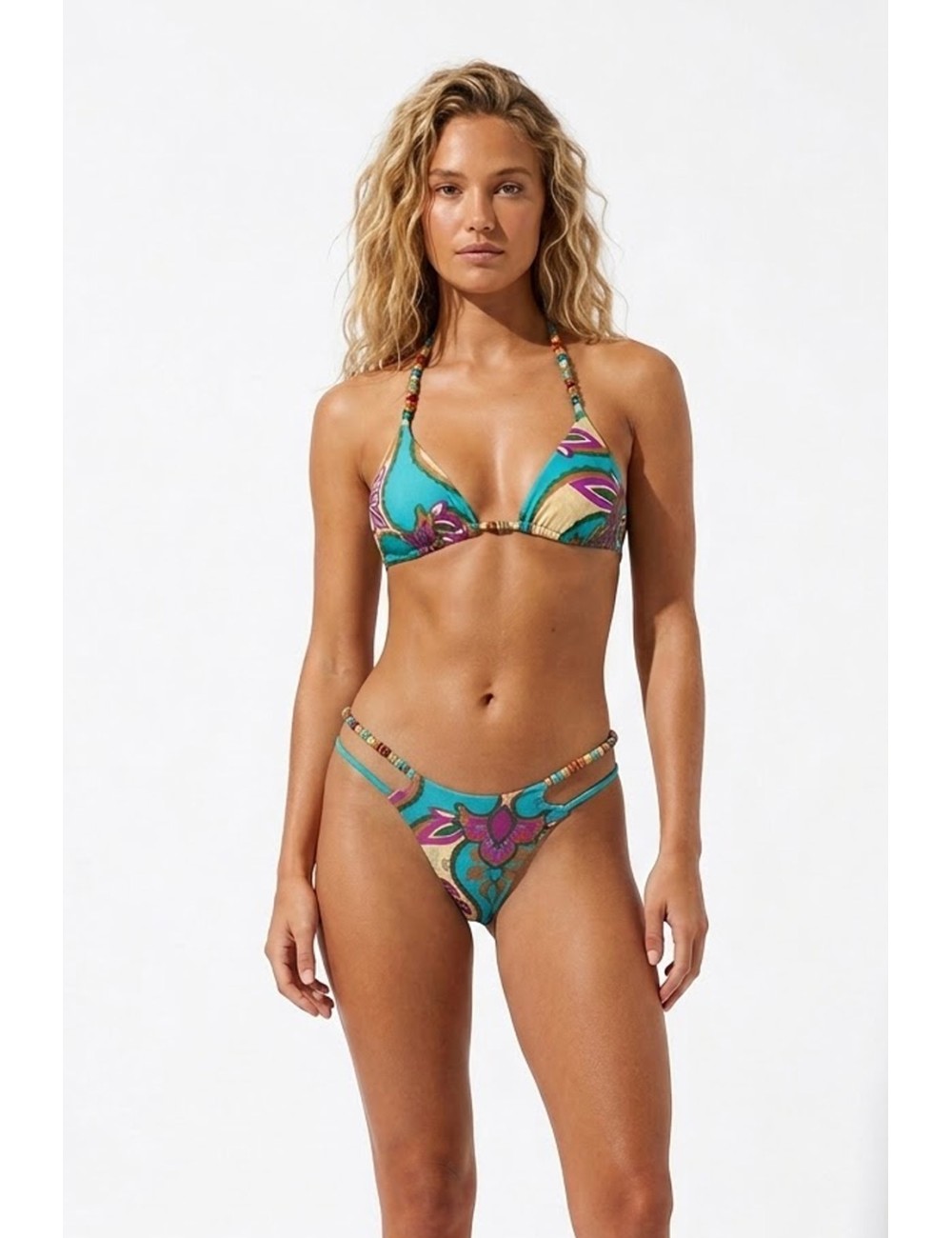 Miss bikini - bikini triangolo con pietre colorate v6034t-v6038b w0636 datu