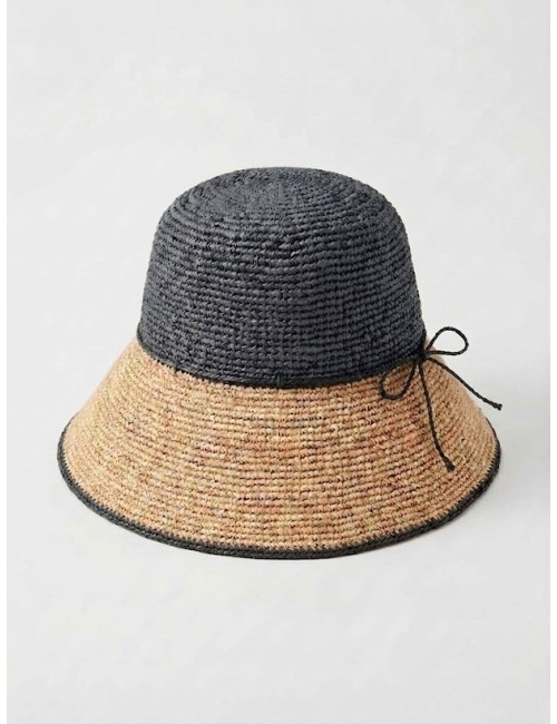 Bagat'elle - cappello crochet bi-ton 01bg196 n/g