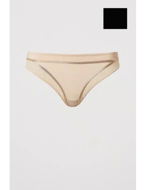 Slip brasiliana in tulle 251ll6b77 00006 nero