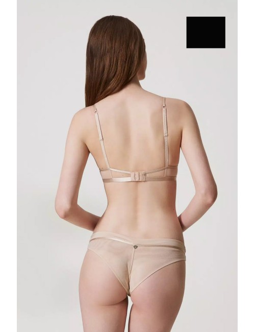 Slip brasiliana in tulle 251ll6b77 00006 nero