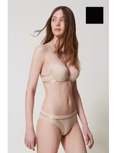 Slip brasiliana in tulle 251ll6b77 00006 nero