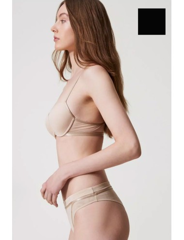 Reggiseno push-up con tulle 251ll6b44 00006 nero