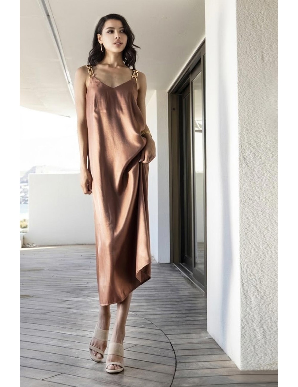 Aggèl - abito impreziosito da dettagli in maglia sparlking ss63166kf